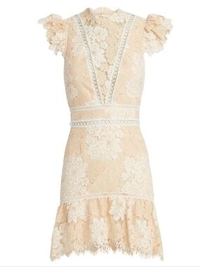 Saylor Lace Dress – Size Medium – Great Condition- Lace Floral Fit-and-Flare